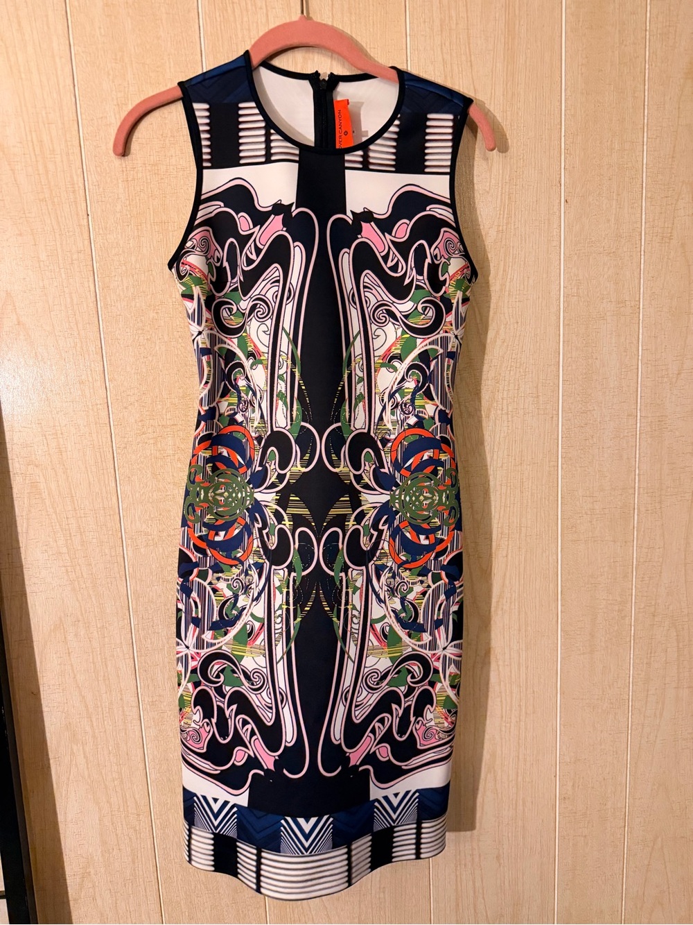 Clover Canyon Navy Dress with Pink, Green & Orange Graphic Print